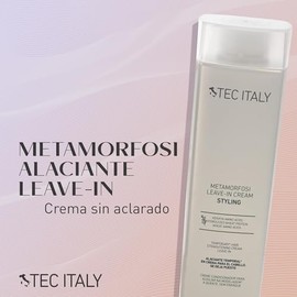 TEC ITALY Metamorfosi Leave-In Cream Control Volumen Antifrizz 300 ml | Crema alaciante temporal con protección térmica. Deja cabello sedoso y brillan
