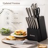 Astercook Knife Set Kitchen with Block and Sharpener Full Tang