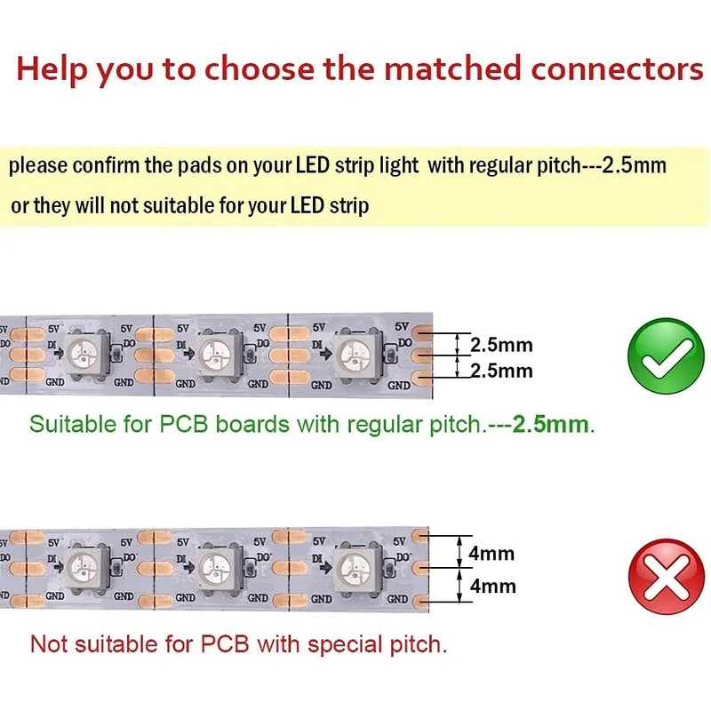 GTIWUNG 3 Pin 10mm LED Connector Kit Strip-Strip Jumper Right