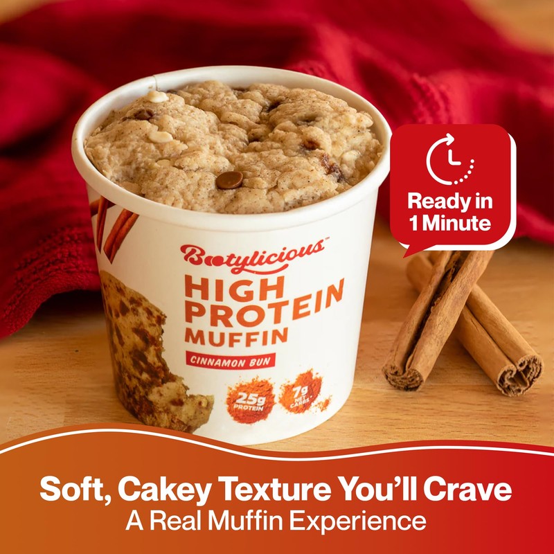 Bootylicious | High-Protein Muffin | 25g Protein, 7g Net Carbs,