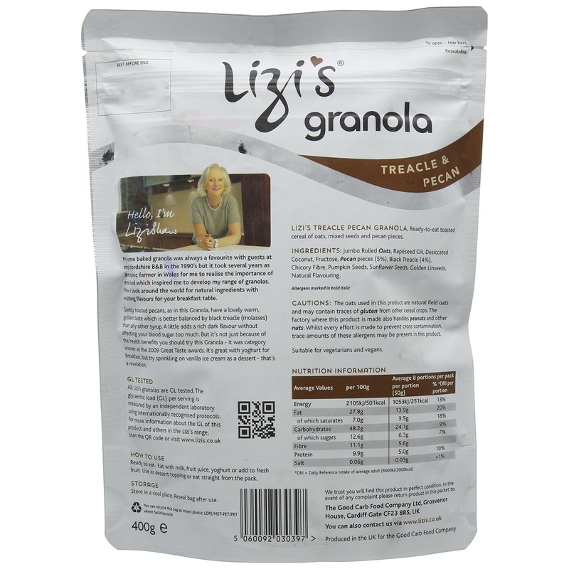 Lizi's Treacle and Pecan Granola, 400g