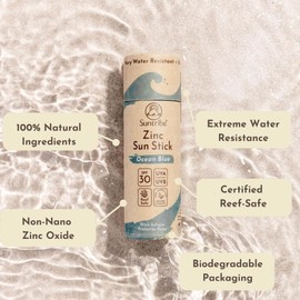 Suntribe Organic Sun Cream - Face & Sport - SPF 30, 100% Zinc - Reef Safe - 3 to 4 Ingredients - 30ml