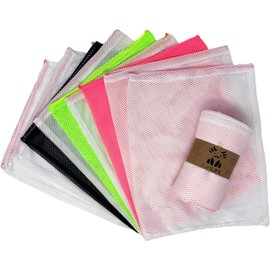 Nueve Bolsas Ecológicas de Malla para Frutas y Verduras, Supermercado, Productos Delicados, Bolsas Reutilizables, Respirables, Lavables que Impiden la Generación de Bacterias, Elásticas, De Alta Resistencia y Amigables con el Medio Ambiente, Grandes para 