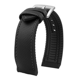 Strapseeker Theo Hybrid Nylon & FKM Rubber Performance Watch Band Replacement Watch Bands Quality Waterproof Watch Straps for Men & Women Deployment Clasp Pin Buckle Compatible with Most Watches