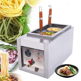 PIAOCAIYIN 2 Holes Noodle Cooking Machine, Electric Pasta Cooker w/ 2 Filter Basket, 110V 2kw Commercial Pasta Maker, Pasta Maker Machine for Cafeterias/Restaurants/Food Stalls (Stainless Steel)