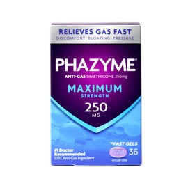 Phazyme Maximum Strength 250mg Anti-Gas Simethicone Soft Gels 36 ea