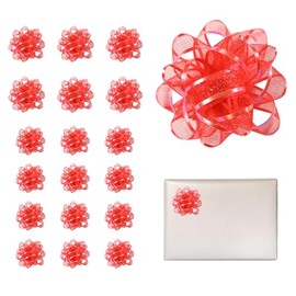 Red 18 Pcs Gift Bows Assortment - Mini Gift Bows for Decorate Wrap Gift Flower Packaging, Birthday Christmas, Graduation, Wedding Gift Decorations 2 Size 3 inch/7.6cm 2.2 inch/5.6cm