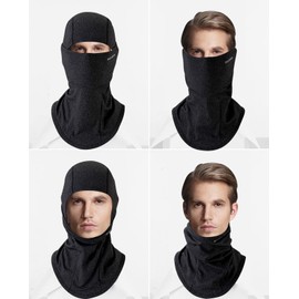 ROCKBROS Neck Warmer, For Winter, Balaclava, Fleece-Lined, Cold Protection, Thermal, Stiffly, Stretch, Balaclava, Skiing, Cycling, Biking, Men's