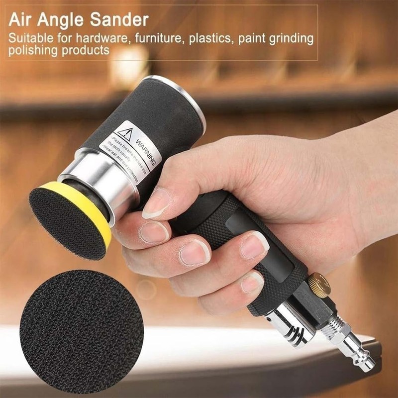 60Pcs Mini Air Sander Kit, Pneumatic Sander with 1” 2”