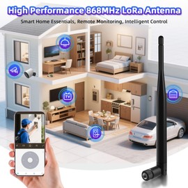 Pixelure 868MHz LoRa Antenna 5dBi/50Ω/VSWR from <1.5/195mm SMA Plug + IPEX to SMA Female Cable for Meshtastic LoRa, ESP32 OLED LoRa Board/LoRa 32 V3/HTCC-AB02S/LoRa32u4 II (Pack of 3)