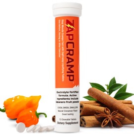ZapCramp Muscle Cramp Tablets - Chewable Liquifying Electrolyte Tablets for Body and Leg Cramps Relief - After/Before Exercise for Muscle Cramp and Spasm Relief - Spicy Cinnamon Flavor - 12 Tablets
