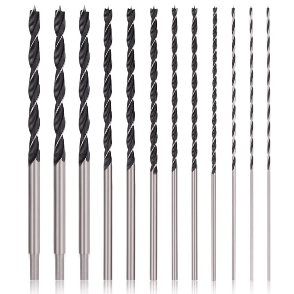 Comoware 12" Extra Long Brad Point Drill Bit Set, 12