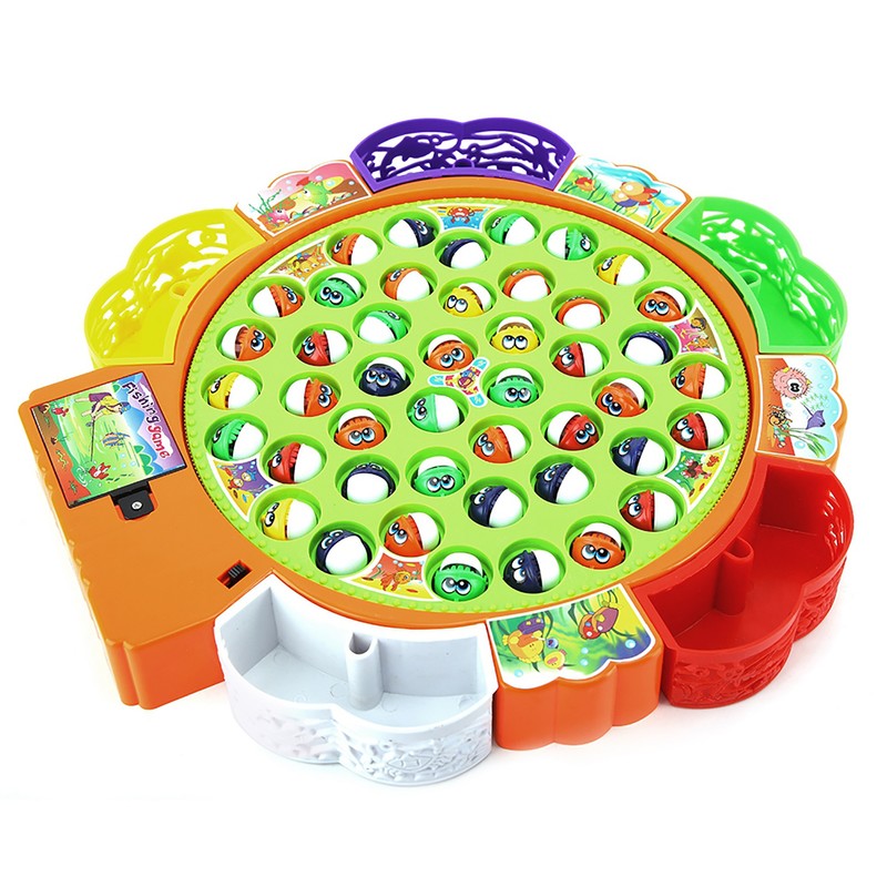 Fishing Game Toy Set with Rotating Board fishing plate Parent