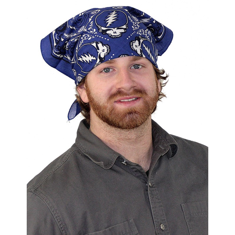Sunshine Joy Grateful Dead Skull & Roses Bandana Blue