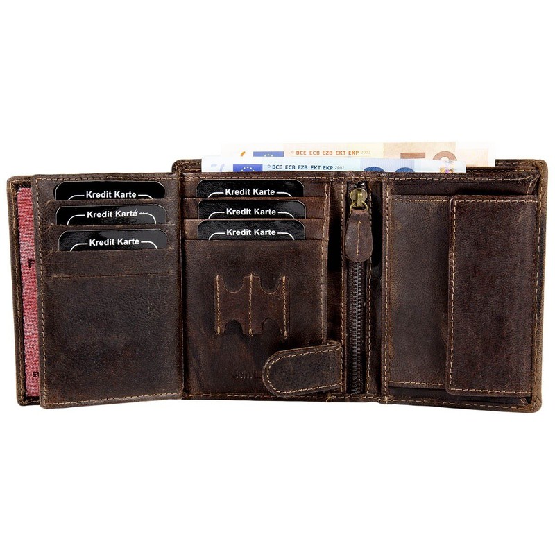 Bag Street Men'S Leather Wallet Portrait (Brown)