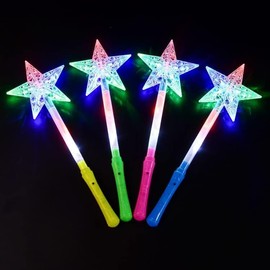 YADIRF 5 Pcs LED Light Up Wands Magic Wand for Birthday Party Favors Decors (Pentagram)