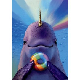 Buffalo Games - Lucia Heffernan - Rainbow Narwhal - 300 Piece Jigsaw Puzzle for Adults - Challenging Puzzle Perfect for Game Nights - Finished Size is 21.25 x 15.00