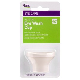 Flents Eye Wash Cup, Reusable White Plastic, Eye Rinse Aid for Cleaning Dirt, Loose Eyelashes, and Irritants, Gentle Eye Care Solution, Durable Plastic Design, Ideal for Home Use