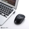 サンワサプライ ワイヤレスマウス 無線 USB A接続(2.4GHz) 中型 3ボタン ブルーLED 左右対称形 ブラック