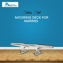 MARINE CITY 316 Grade Stainless Steel Heavy Duty Deck Mooring Rope Tie Cleat 12 inches for Marines – Boats – Yachts (Pack of 1)