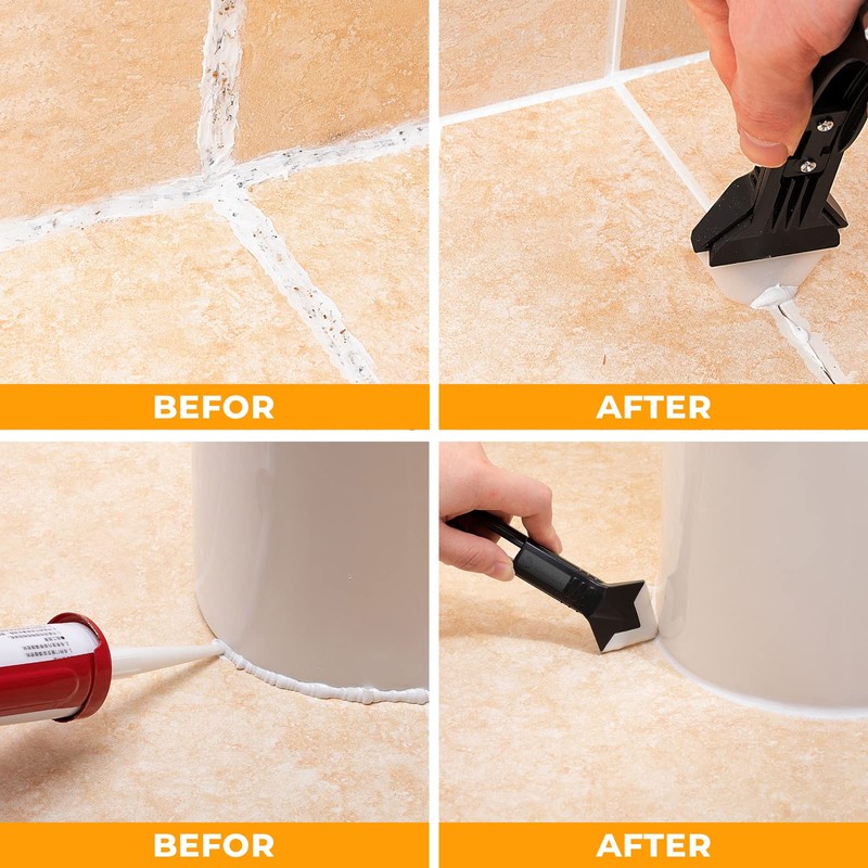 Saker Silicone Caulking Tools-3 in 1 Sealant Finishing Tool Grout
