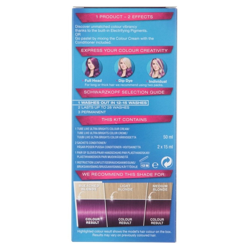 Schwarzkopf LIVE Ultra Brights 94 Purple Pink Hair Colour