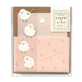 Mini Letters Set Fluffy Animals with Stickers [Shimaenaga Pattern A] Cute 86513006