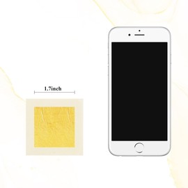 KINNO Real Gold Leaf, Edible 24 Carat Gold Foil, 4.33 x 4.33 cm, for Crafts, Food, Cakes, Baking, Cakes, Decorative Film, Crafts, 100 Sheets
