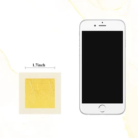 KINNO Real Gold Leaf, Edible 24 Carat Gold Foil, 4.33 x 4.33 cm, for Crafts, Food, Cakes, Baking, Cakes, Decorative Film, Crafts, 100 Sheets