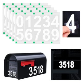 Reflective Waterproof Mailbox Numbers – Durable Vinyl Mailbox Numbers Stickers, Self-Adhesive for Mailboxes, Signs, Cars, Trucks, Doors, Homes, and Businesses (White, 4-inch)