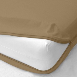 Zipper Fitted Sheet - Twin Size, 8 Inch Deep Pocket, Hotel Quality Brushed Microfiber Bottom Sheet, Soft Wrinkle-Free, Shrinkage and Fade Resistant, 1 Fitted Sheet Only (Taupe)