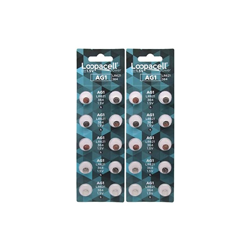 (20) AG1 Watch Batteries - SR621, SR621SW, 364, 164