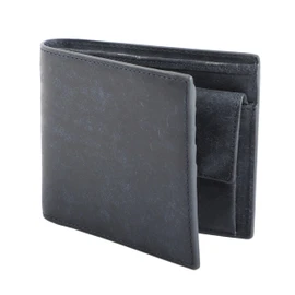 Boosters Pueblo Bi-Fold Wallet with Coin Purse, Thin, Genuine Leather, Card Bill, navy