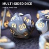 QUETTO Polyhedral Game Dice 6 PCS Black Mixed with White