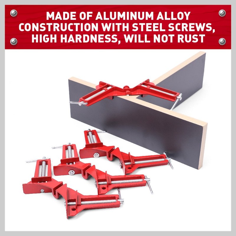 HORUSDY 4-Pieces 90° Right Angle Clamps,Right Angle Corner Holder Clamp