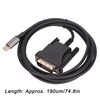 USB C 3.1 to DVI Cable 190cm/74.8in Clear Stable Type