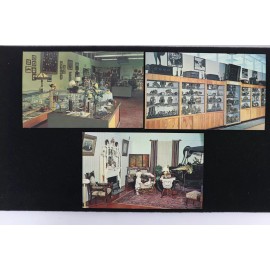 Postcards Lot of 3 Antique Items Dolls Car in Parlor Junk Journal Smash Book NOS