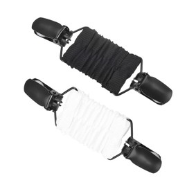 2-Pack Dress Cinch Clips, Adjustable Elastic Shawl Clips for Women, Black & White, Secure and Scratch-Free for Dresses, Shawls, Scarves