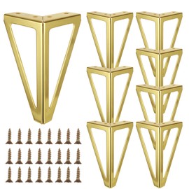 LDHHYH 8 Pack 6 Inch Gold Furniture Legs, Heavy Duty Metal Sofa Legs, Triangle Coffee Table Legs Cabinet Legs, Sofa Legs Replacement Couch Legs for Table, Bed, Cabinet