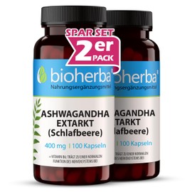 200 Ashwagandha Capsules High Dose 400 mg per Capsule, Up to 1600 mg Daily Dose - Cortisol Lower Aschwaganda Sleep Berry with Vitamin B6 BIOHERBA