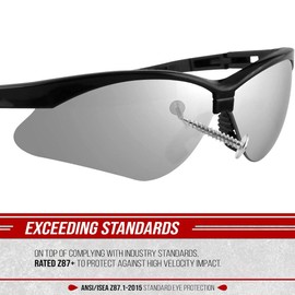 Optic Max Tactical Safety Glasses Hunting Shooting Scratch Resistant Lens, Lightweight & Flexible Frame, 1 Pair (Silver Mirrored)