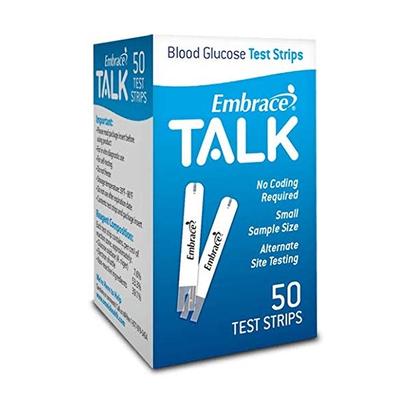 Embrace Talk Blood Glucose Test Strip 50ct
