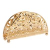 Napkin Holder Electroplating Hollow Iron Pattern Desktop Vertical Gold Metal
