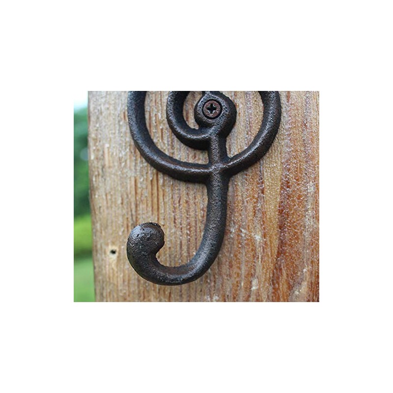 Xinally 2 Pieces Vintage Cast Iron Fret Hooks, American Country