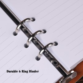 TIEFOSSI A5 Binder 6 Ring Notebook for Women Men, Hardcover PU Leather Journal, Compass Vintage Journal, College Ruled Notebooks for School, Planner, Travel, Work, Organizer