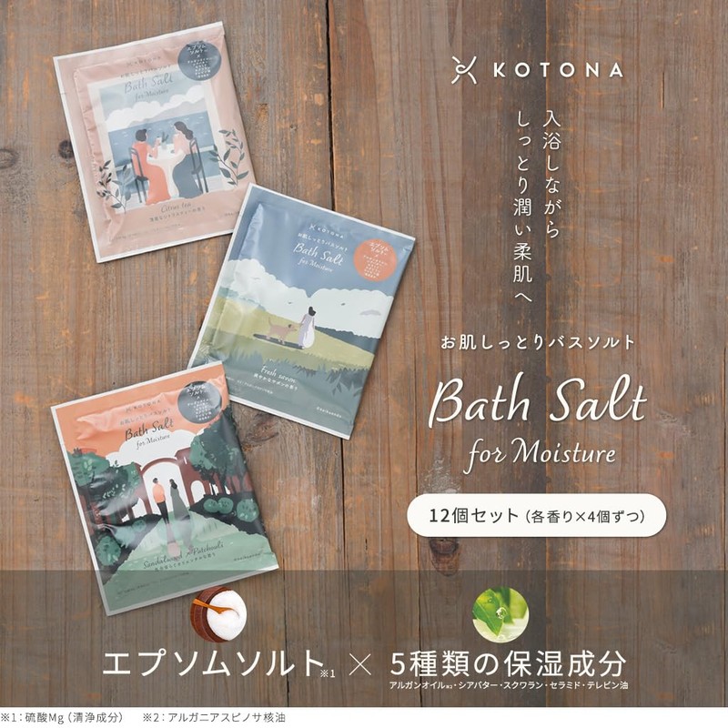 KOTONA Epsom Salt (Set of 12) Bath Salt, Magnesium Sulfate,