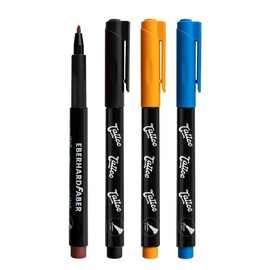 Eberhard Faber 559502 Tattoo Pen Set Beach, 4 Pens in Plastic Case with 4 Stencils