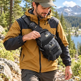 Outdoor Camping Chest Bag – Tactical Sling Backpack with Adjustable Shoulder Strap & Multiple Compartments for Hiking, Cycling & EDC