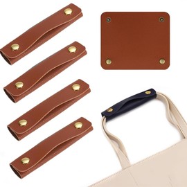 Leather Handbag Handle Protector Covers, 4-Piece Set, Luggage Grip Wraps (Brown)