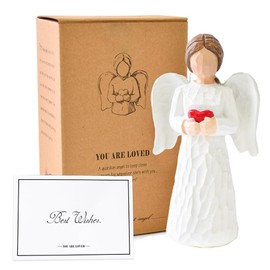 FVFVAHO Guardian Angel Gifts for Women, Angel Ornament Figurines and Statues, Resin Hand Heart Ornament for Thanksgiving Christmas Home Decor Ornament Memorial Gifts